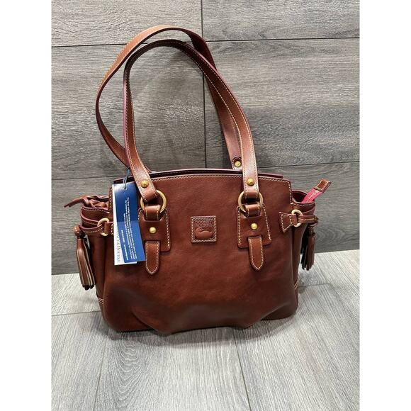 Dooney & Bourke Florentine Leather Small Winged Shopper Chestnut, bag A626470 - Picture 4 of 15